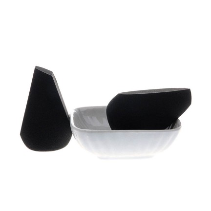 Faceted soft latex makeup sponge