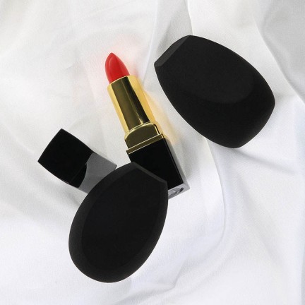 Faceted soft latex makeup sponge