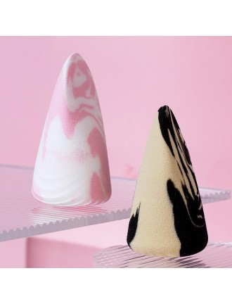 Marble pattern teardrop shaped makeup sponge set