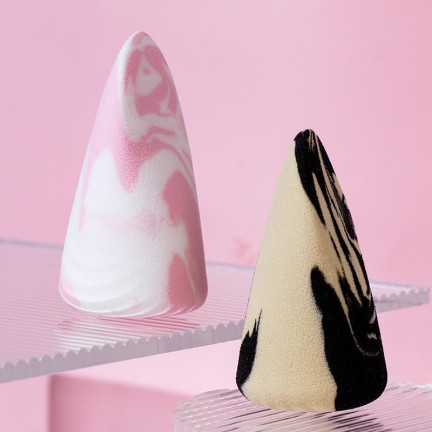 Marble pattern teardrop shaped makeup sponge set