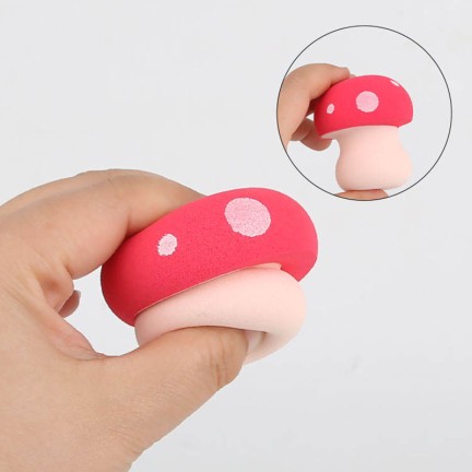 Soft and colorful mushroom-shaped foundation sponge