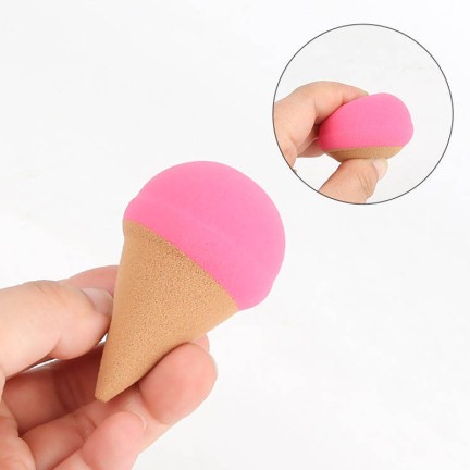 Ice cream cone-shaped soft makeup sponge