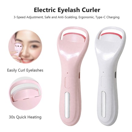 Portable USB rechargeable electric heated eyelash curler
