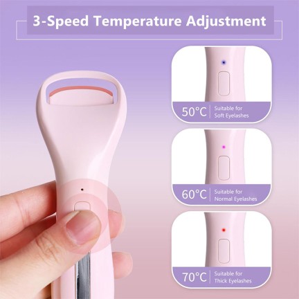 Portable USB rechargeable electric heated eyelash curler