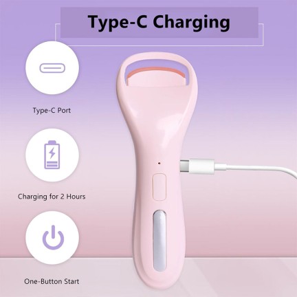 Portable USB rechargeable electric heated eyelash curler