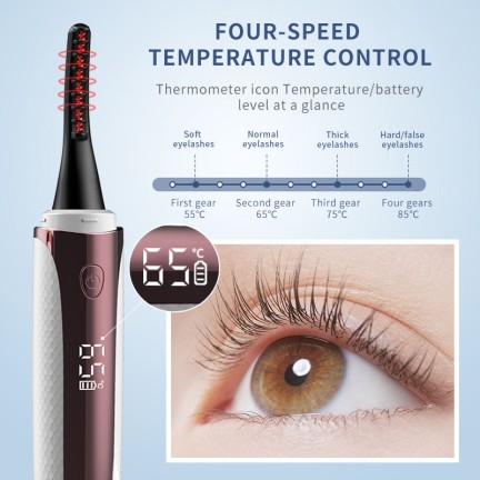 Electric heated rechargeable eyelash curler