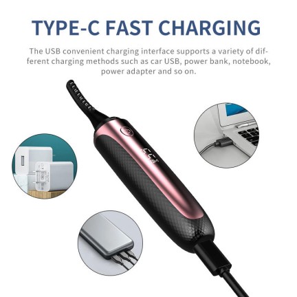 Electric heated rechargeable eyelash curler