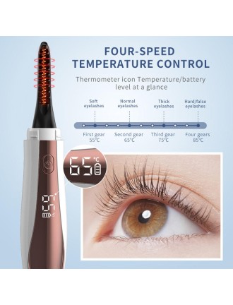 Portable electric heated painless eyelash curler