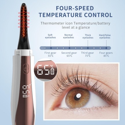 Portable electric heated painless eyelash curler