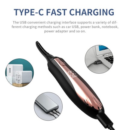 Portable electric heated painless eyelash curler