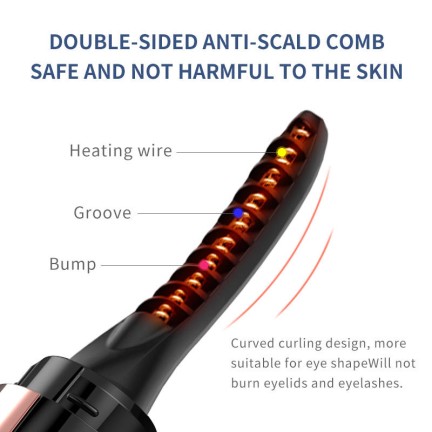 Portable electric heated painless eyelash curler