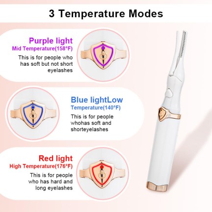 USB rechargeable portable heated eyelash curler