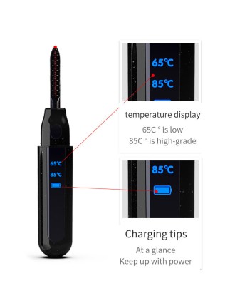 Dual-temperature display USB charging electric eyelash curler