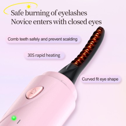 Portable rechargeable and durable electric eyelash curler