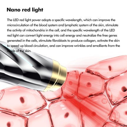 Multifunctional radio frequency red light eye massager pen