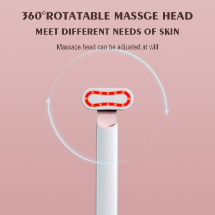 Rotating heated eye revitalizing massage stick