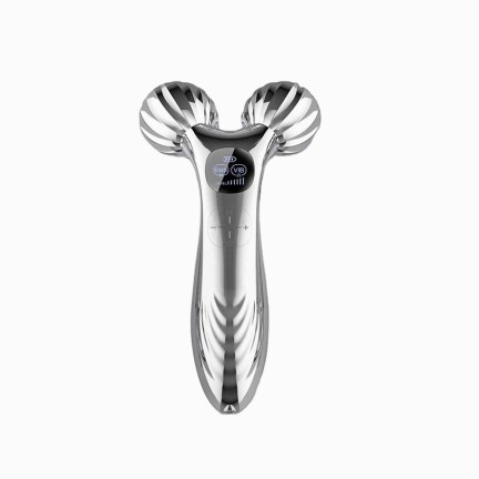 Vibrating roller facial contour massager