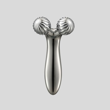 Vibrating roller facial contour massager