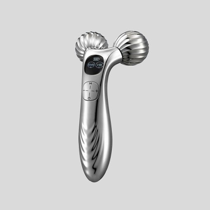 Vibrating roller facial contour massager