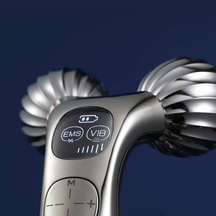 Vibrating roller facial contour massager