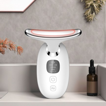 Handheld facial and neck lifting beauty device