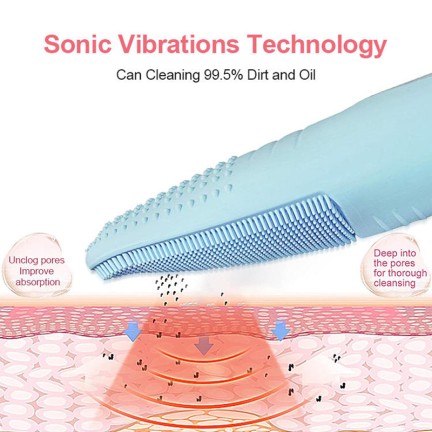 Gentle and deep cleansing silicone facial cleansing device