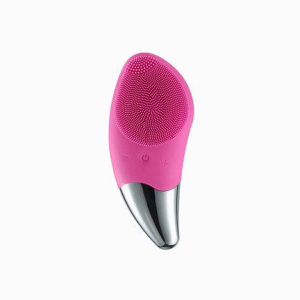 Ultrasonic energy focusing silicone facial cleansing device