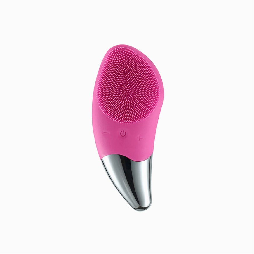 Ultrasonic energy focusing silicone facial cleansing device