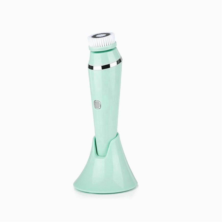 Portable 4-in-1 silicone electric facial cleansing brush