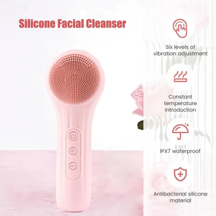Waterproof sonic electric silicone facial cleansing brush