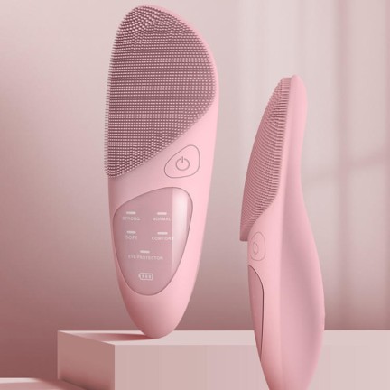 Mini rechargeable sonic silicone facial cleansing brush