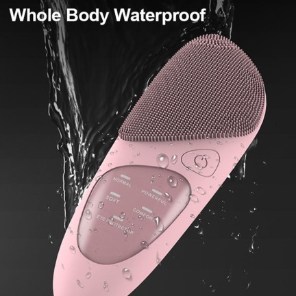 Mini rechargeable sonic silicone facial cleansing brush