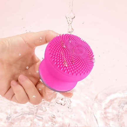 Wireless mini rotating silicone facial cleansing brush