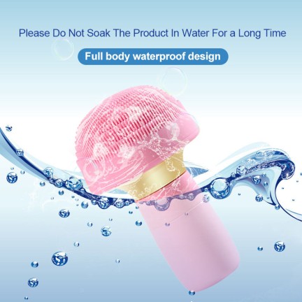 Rotating rechargeable silicone facial cleansing brush