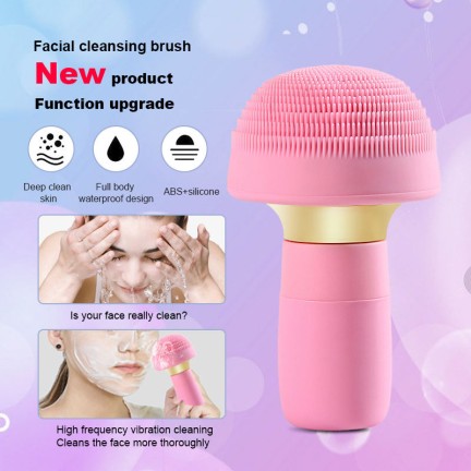 Rotating rechargeable silicone facial cleansing brush
