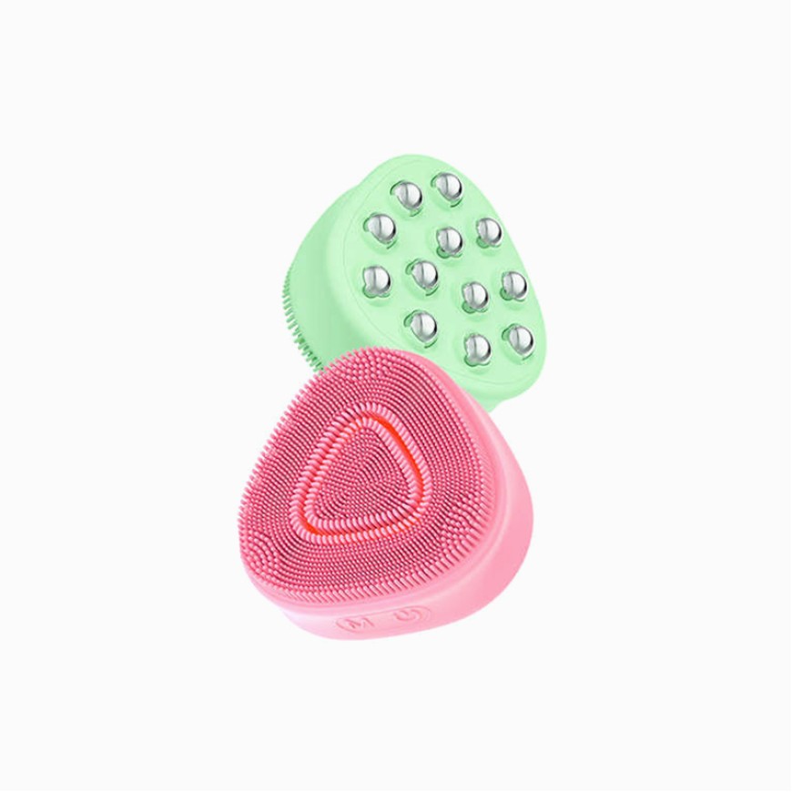 Phototherapy electric silicone facial cleansing brush