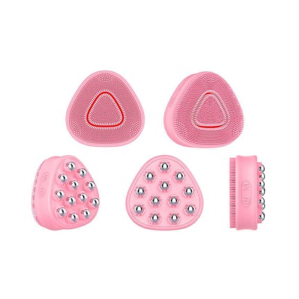 Phototherapy electric silicone facial cleansing brush
