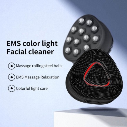 Phototherapy electric silicone facial cleansing brush