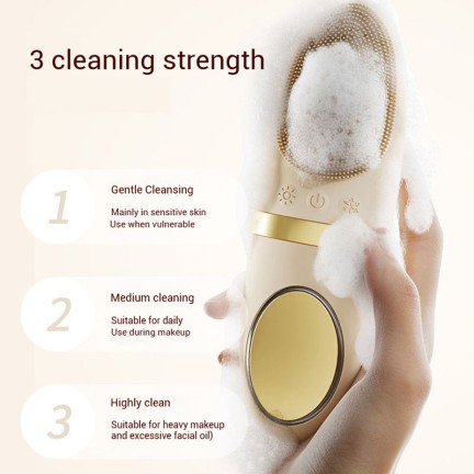 Hot and cold sonic silicone electric facial cleansing brush