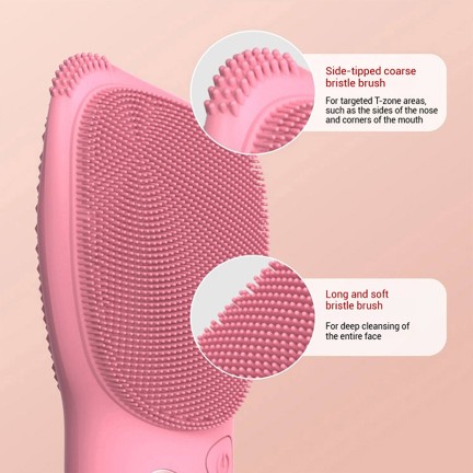 Portable silicone deep cleansing facial brush
