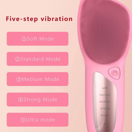 Portable silicone deep cleansing facial brush