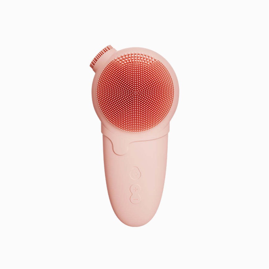 Heated sonic silicone deep cleansing facial brush
