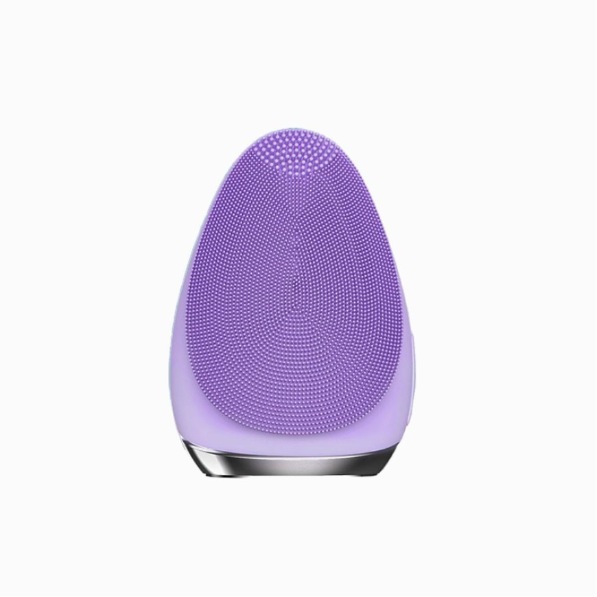 Portable ultrasonic silicone facial cleansing brush
