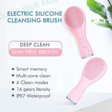 Deep cleansing silicone electric facial brush
