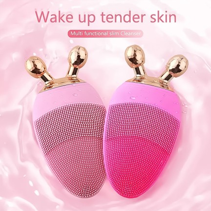 Facial cleansing and skin-renewing massage brush