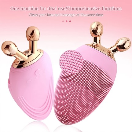 Facial cleansing and skin-renewing massage brush