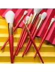 9-piece vegan makeup brush set with wooden handles
