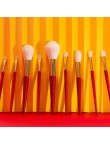 9-piece vegan makeup brush set with wooden handles
