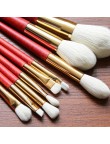 9-piece vegan makeup brush set with wooden handles