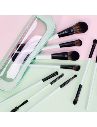 Double-ended nylon contouring makeup brush set